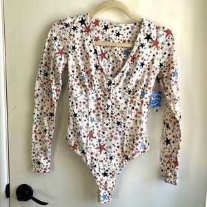 Free People Girls Like Us Bodysuit Ivory NWT